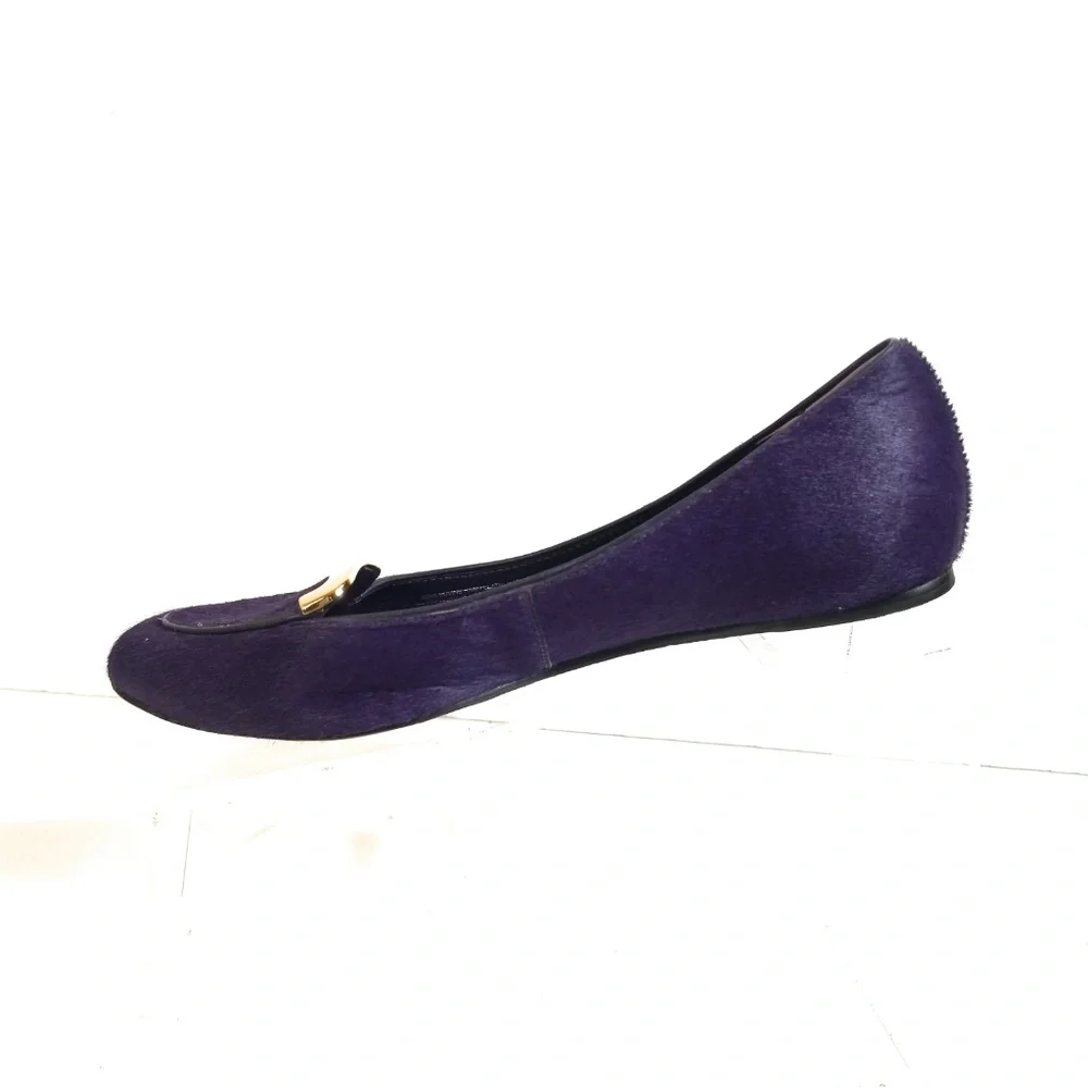 Tory Burch Jess Women Purple Calf Hair Loafers 8 M